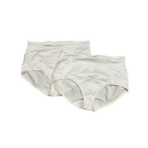 Vintage Sears Shiny White Granny Panty Style 49604 3XL Set of 2